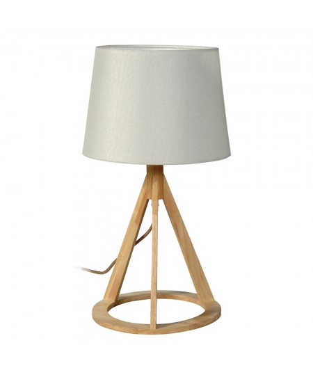 TLC 6316  ΕΠΙΤΡΑΠΕΖΙΑ ΛΑΜΠΑ  ΣΤΡΟΓΓΥΛΟ ΞΥΛΟ 1ΧΕ27