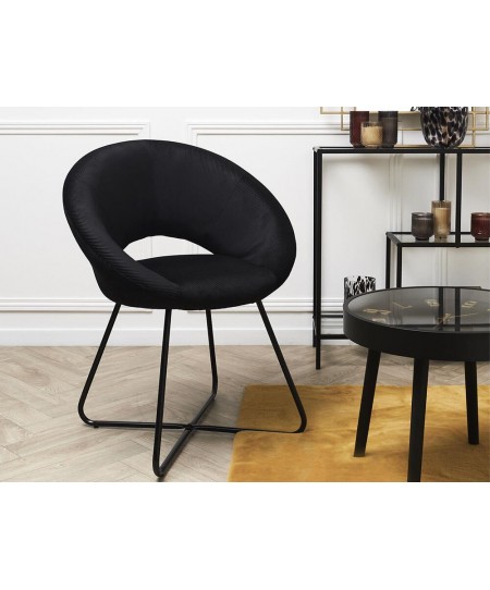 ΚΑΡΈΚΛΑ ROUND VELVET ARMCHAIR GIULIA BLACK HD0065