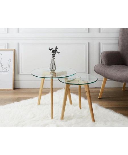 ΤΡΑΠΕΖΆΚΙΑ ΣΑΛΟΝΙΟΎ NESTING TABLES X2 IN HEATTEMPERED GLASS HD3207