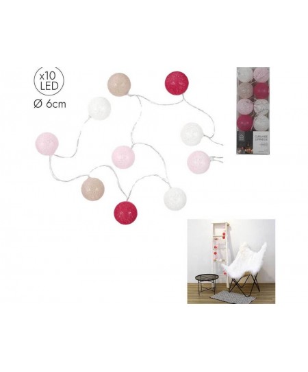 ΔΙΑΚΟΣΜΗΤΙΚΈΣ ΓΙΡΛΆΝΤΕΣ LED ΔΩΜΑΤΊΟΥ 10 LED BALL STRING LIGHTS PINKTAUPE SHADES LA10064