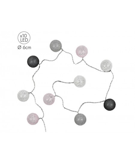 ΔΙΑΚΟΣΜΗΤΙΚΈΣ ΓΙΡΛΆΝΤΕΣ LED ΔΩΜΑΤΊΟΥ 10 LED BALL STRING LIGHTS GREYPINK SHADES LA10067