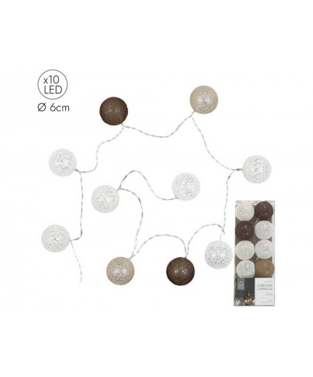 ΔΙΑΚΟΣΜΗΤΙΚΈΣ ΓΙΡΛΆΝΤΕΣ LED ΔΩΜΑΤΊΟΥ 10 LED BALL STRING LIGHTS BROWN SHADES LA10065