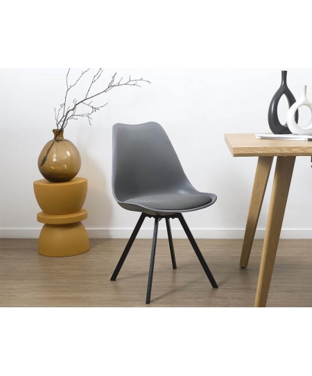 ΚΑΡΈΚΛΑ CHAIR PP WITH CUSHION ATOM GREY M4 HD0484