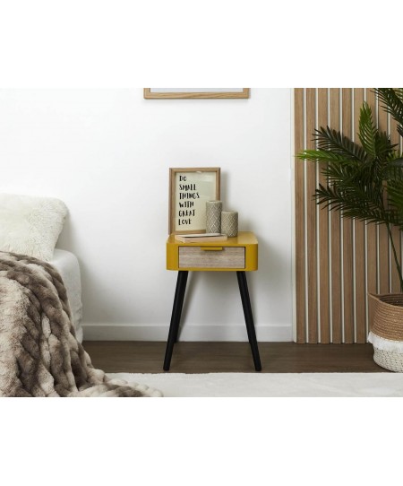 Κομοδίνο Home Deco Factory - 35x40x48cm - Κίτρινο