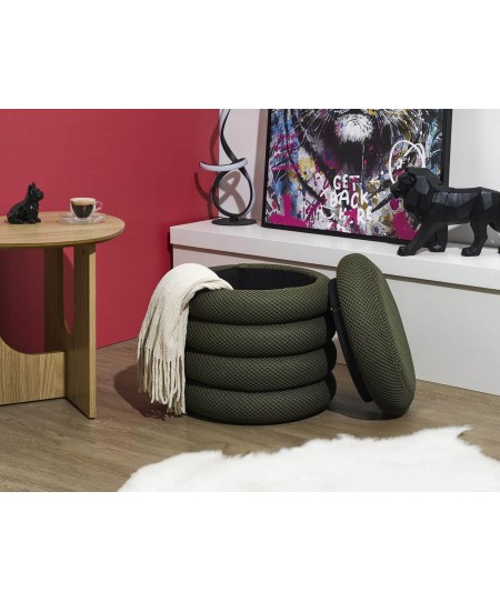 Σκαμπό-μπαούλο Atom Home Deco Factory - 37x42cm - Πράσινο