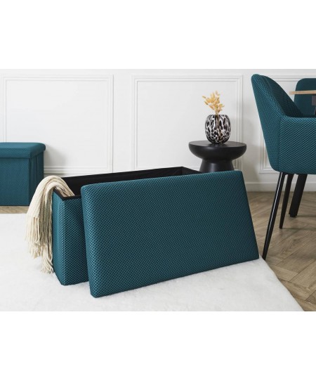 Σκαμπό-μπαούλο Atom Home Deco Factory - 76x38x38cm - Μπλε