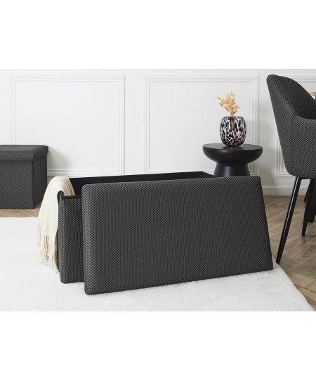 Σκαμπό-μπαούλο Atom Home Deco Factory - 76x38x38cm - Γκρι