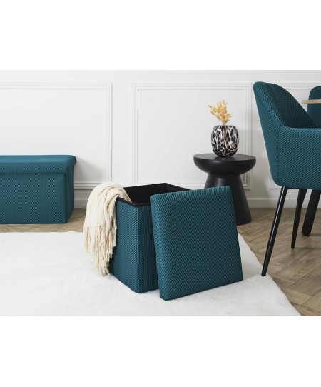 Σκαμπό-μπαούλο Atom Home Deco Factory - 38x38x38cm - Μπλε