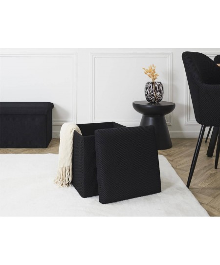 Σκαμπό-μπαούλο Atom Home Deco Factory - 38x38x38cm - Μαύρο