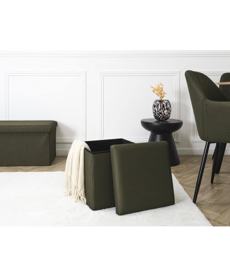 Σκαμπό-μπαούλο Atom Home Deco Factory - 38x38x38cm - Πράσινο