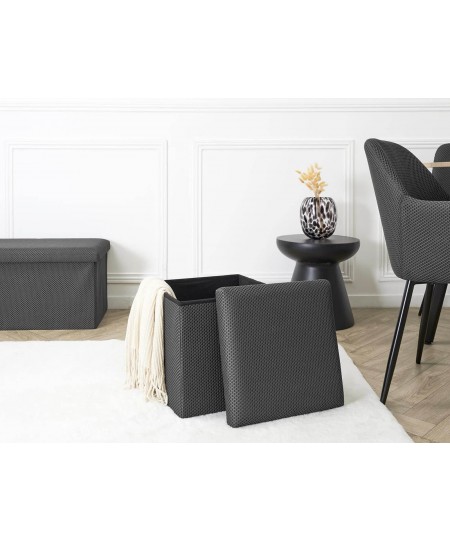 Σκαμπό-μπαούλο Atom Home Deco Factory - 38x38x38cm - Γκρι