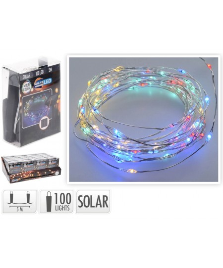 100 Ηλιακά Λαμπάκια με σύρμα - 5 μέτρα - Πολύχρωμο