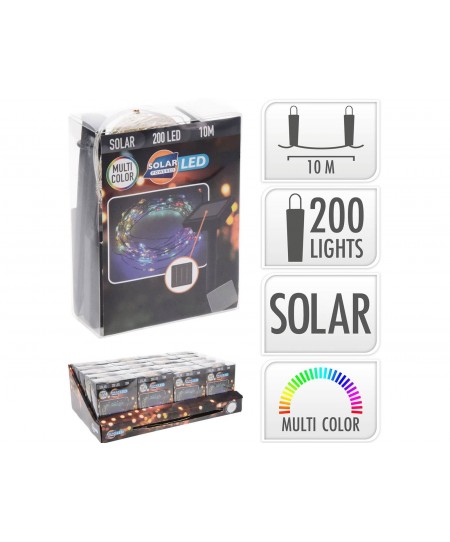 200 Ηλιακά Λαμπάκια με σύρμα - 10 μέτρα - Πολύχρωμο