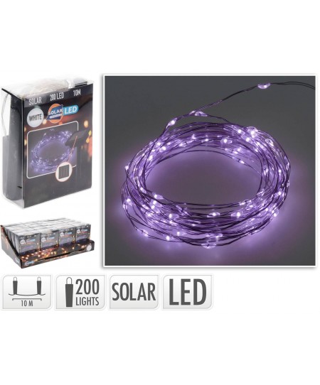 200 Ηλιακά Λαμπάκια με σύρμα - 10 μέτρα - Ψυχρό Λευκό