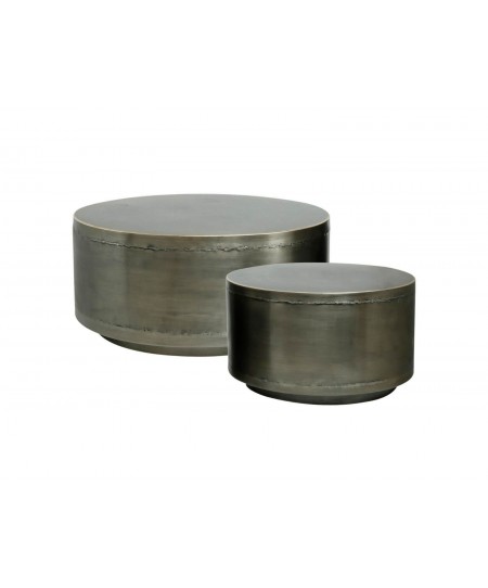 ΤΡΑΠΕΖΆΚΙΑ ΣΑΛΟΝΙΟΎ PTMD SIDE TABLE GEORGY METAL 80 CM SET OF 2