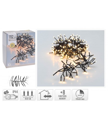 1152 LED Φωτάκια - 8.5 Μέτρα - Χρονοδιακόπτης - Extra Θερμό Λευκό