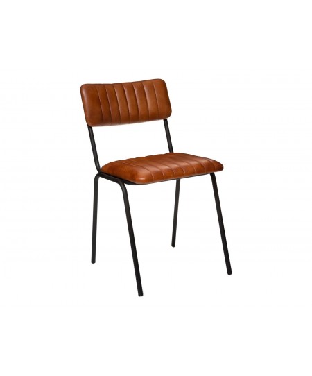 DARIO CGNAC/BLCK LEATHER CHAIR ATMOSPHERA 157284A