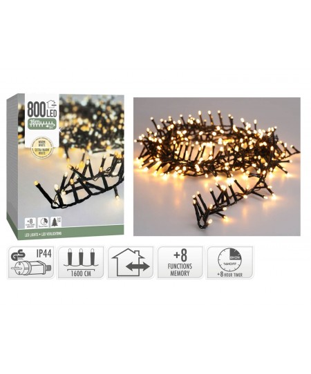 800 LED Φωτάκια - 16 Μέτρα - Χρονοδιακόπτης - Θερμό Λευκό