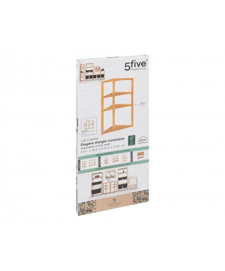 Ραφιέρα γωνίας μπάνιου 5five bamboo - 36.6x33.5x80cm