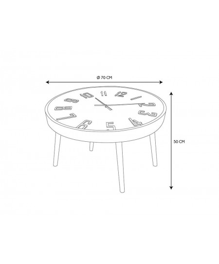 ΤΡΑΠΕΖΆΚΙ ΣΑΛΟΝΙΟΎ TABLE CLOCK LOUNGE D70CM HD0126