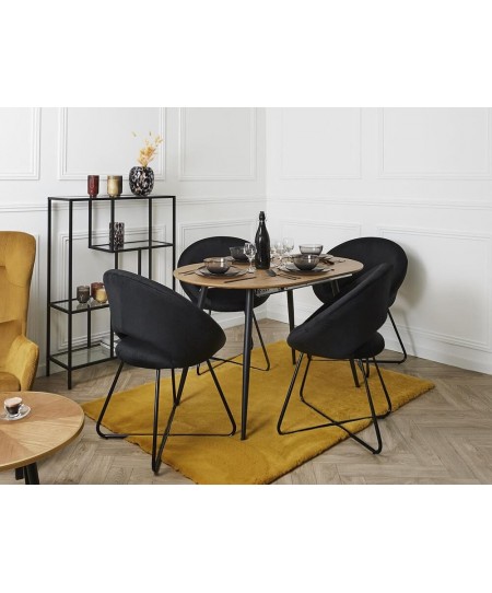 ΚΑΡΈΚΛΑ ROUND VELVET ARMCHAIR GIULIA BLACK HD0065