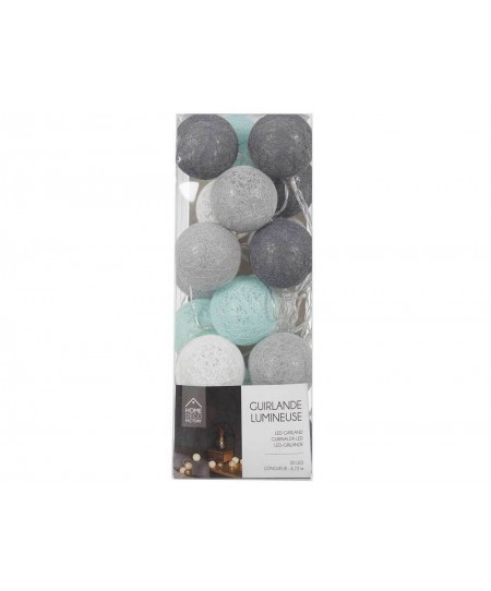 ΔΙΑΚΟΣΜΗΤΙΚΈΣ ΓΙΡΛΆΝΤΕΣ LED ΔΩΜΑΤΊΟΥ 20 LED BALL STRING LIGHTS BLUEGREY SHADES LA10052