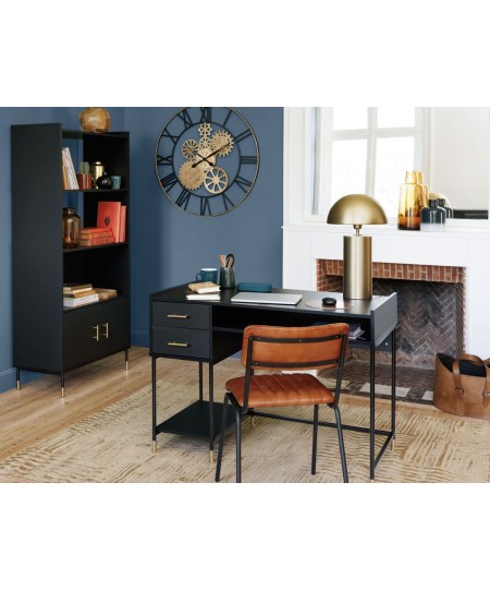 DARIO CGNAC/BLCK LEATHER CHAIR ATMOSPHERA 157284A