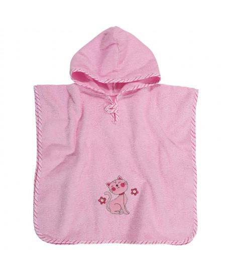 Πόντσο με κουκούλα (45Χ90) SMILE LINE EMBROIDERY 6541, DAS BABY