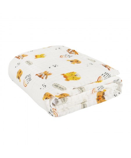 DAS BABY ΚΟΥΒΕΡΤΑ-ΜΟΥΣΕΛΙΝΑ 80X105 RELAX 6622 ΛΕΥΚΟ, ΠΟΡΤΟΚΑΛΙ
