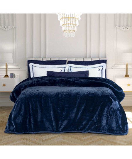 GREENWICH POLO CLUB ΚΟΥΒΕΡΤΑ VELOUR ΥΠΕΡΔΙΠΛH 3439 ΜΠΛΕ 220Χ240