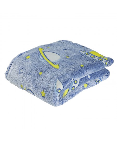 DAS BABY ΚΟΥΒΕΡΤΑ FLEECE 110Χ150 RELAX 4863 ΚΙΤΡΙΝΟ, ΜΠΛΕ