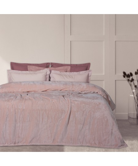 DAS HOME ΚΟΥΒΕΡΤΑ VELOUR ΥΠΕΡΔΙΠΛΗ 1346 ΡΟΖ 220Χ240