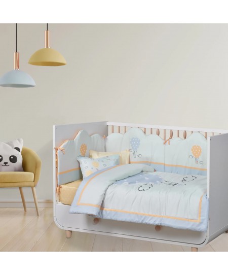 DAS BABY ΚΟΥΒΕΡΛΙ FUN 4880 ΓΑΛΑΖΙΟ, ΚΙΤΡΙΝΟ, ΜΕΝΤΑ 110Χ150