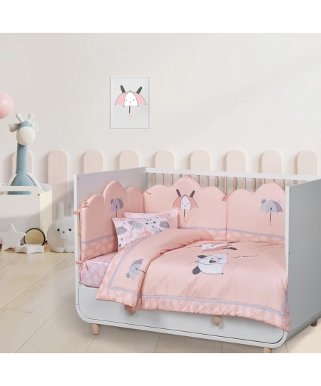 DAS BABY ΚΟΥΒΕΡΛΙ FUN 4878 ΓΚΡΙ, ΛΕΥΚΟ, ΡΟΖ 110Χ150