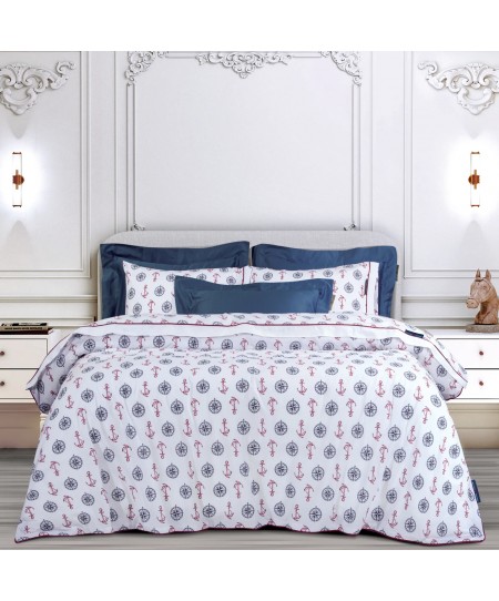 GREENWICH POLO CLUB ΣΕΤ ΣΕΝΤΟΝΙΑ ΥΠΕΡΔΙΠΛΑ 2182 ΚΟΚΚΙΝΟ, ΛΕΥΚΟ, ΜΠΛΕ 240Χ260