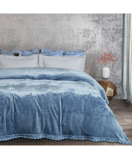 DAS HOME ΚΟΥΒΕΡΤΑ FLEECE 160Χ220 1186 DUSTY BLUE