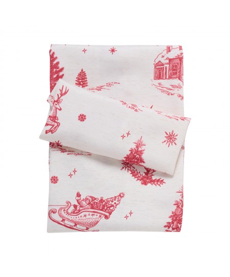 DAS HOME CHRISTMAS RUNNER 45Χ140 0772 ECRU, RED