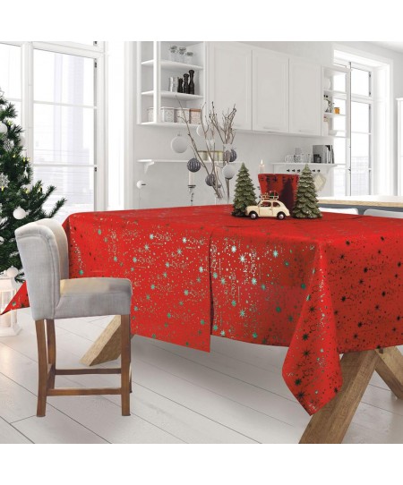 DAS HOME 0574 CHRISTMAS ΤΡΑΠΕΖΟΜΑΝΤΗΛΟ 140Χ180 ΚΟΚΚΙΝΟ, ΠΡΑΣΙΝΟ