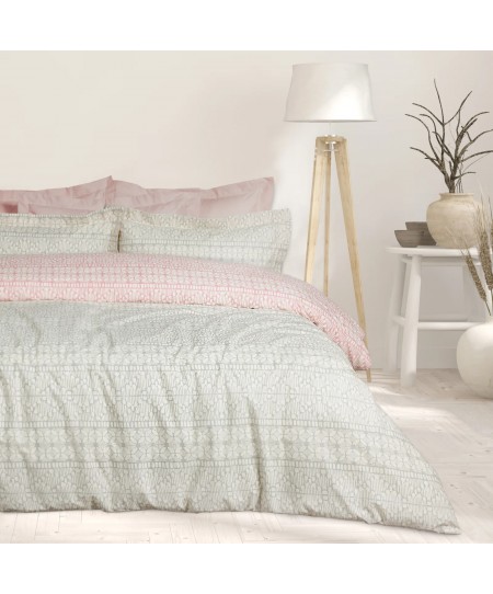 DAS HOME ΣΕΤ ΣΕΝΤΟΝΙΑ ΥΠΕΡΔΙΠΛΑ HAPPY 9674 GREY, ROSE 240Χ260