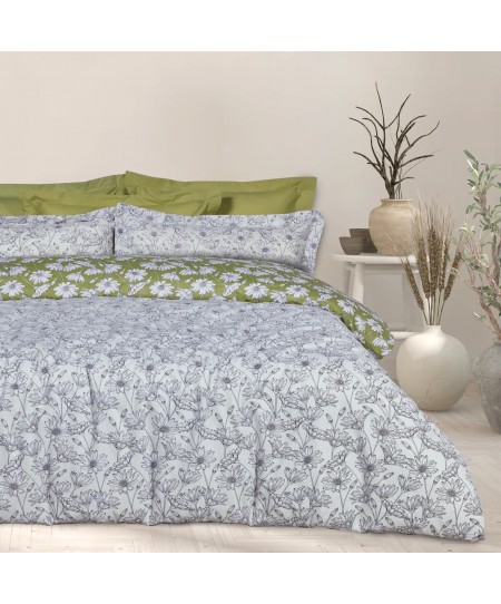 DAS HOME ΣΕΤ ΣΕΝΤΟΝΙΑ ΥΠΕΡΔΙΠΛΑ HAPPY 9670 IVORY, OLIVE 240Χ260