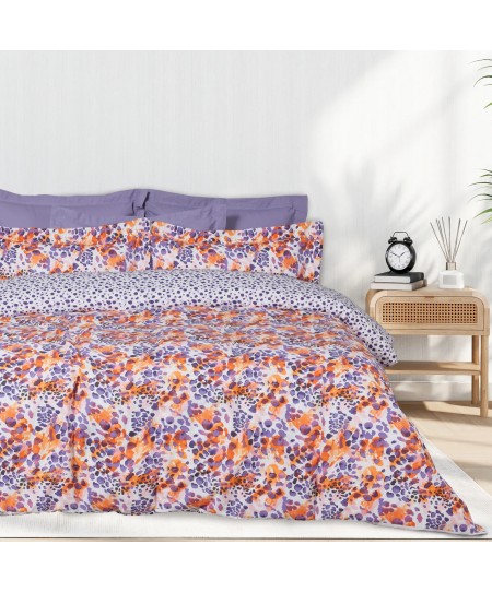 DAS HOME ΣΕΤ ΣΕΝΤΟΝΙΑ ΥΠΕΡΔΙΠΛΑ ΜΕ ΛΑΣΤΙΧΟ CASUAL 5430 ORANGE, PURPLE 170Χ200+35