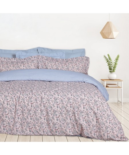 DAS HOME ΣΕΤ ΣΕΝΤΟΝΙΑ ΜΟΝΑ ΜΕ ΛΑΣΤΙΧΟ CASUAL 5427 SALMON, WHITE 120Χ200+35