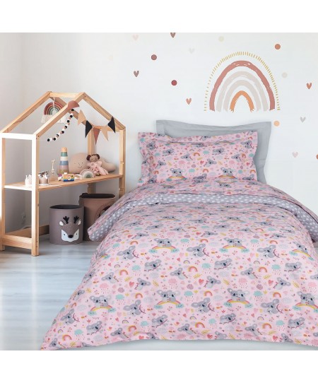 DAS KIDS ΣΕΤ ΣΕΝΤΟΝΙΑ ΜΟΝΑ 4934 GREY, PINK 170Χ260