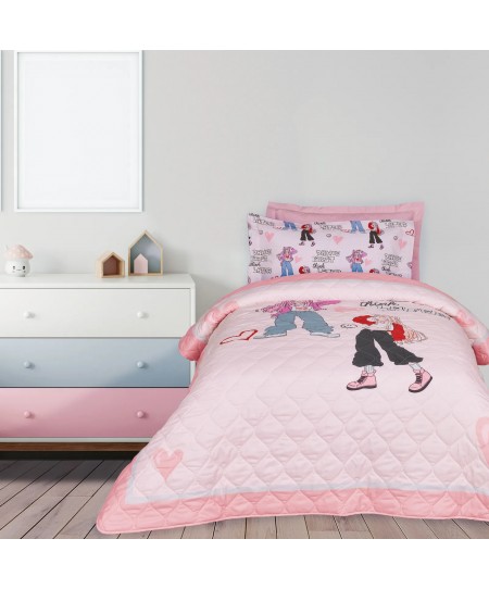DAS KIDS ΚΟΥΒΕΡΛΙ ΜΟΝΟ 4940 GREY, PINK 160Χ220
