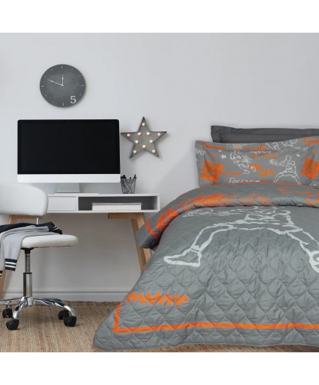 DAS KIDS ΚΟΥΒΕΡΛΙ ΜΟΝΟ 4941 GREY, ORANGE 160X220
