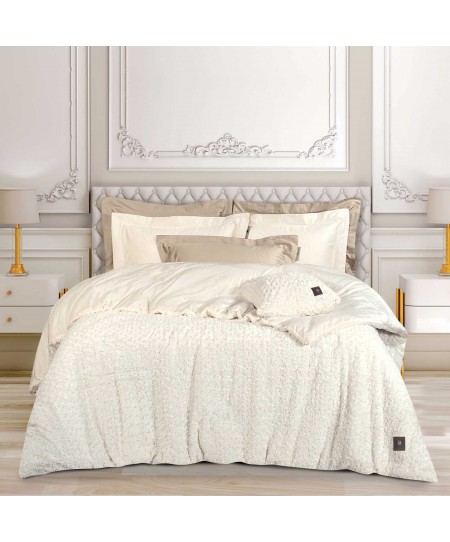 GREENWICH POLO CLUB ΚΟΥΒΕΡΤΟΠΑΠΛΩΜΑ RABBIT FAUX FUR KING ESSENTIAL 3959 WHITE 240Χ250