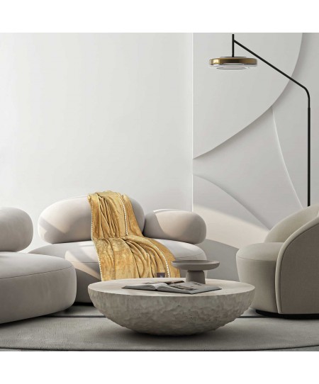 GREENWICH POLO CLUB ΚΟΥΒΕΡΤΑ ΚΑΝΑΠΕ FLEECE 130Χ170 ESSENTIAL 4441 OCHRE