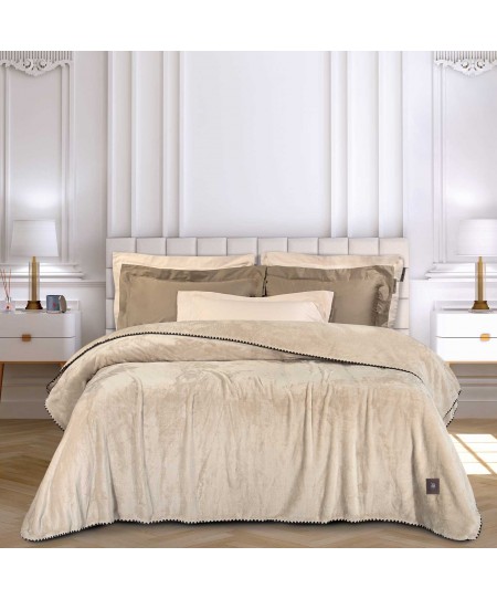 GREENWICH POLO CLUB ΚΟΥΒΕΡΤΑ FLEECE 220X240 ESSENTIAL 4438 BEIGE
