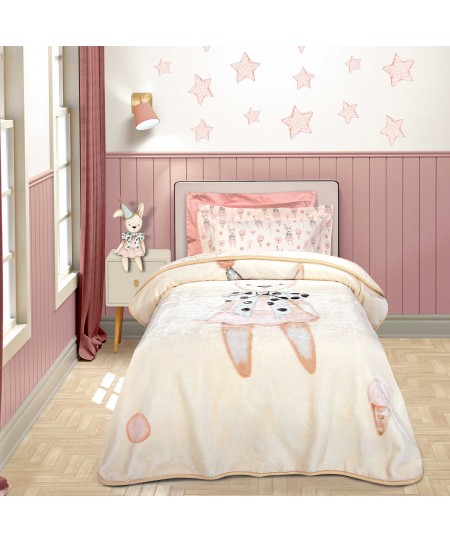 GREENWICH POLO CLUB ΚΟΥΒΕΡΤΑ VELOUR JUNIOR ESSENTIAL 8859 CREAM 160Χ220