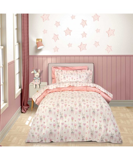 GREENWICH POLO CLUB ΣΕΤ ΠΑΠΛΩΜΑΤΟΘΗΚΗ ΜΟΝΗ ESSENTIAL 8859 IVORY, PINK 160Χ240